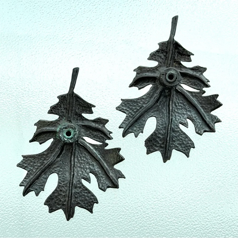 Oak Leaf Curtain Pullbacks Bronze Tone Metal